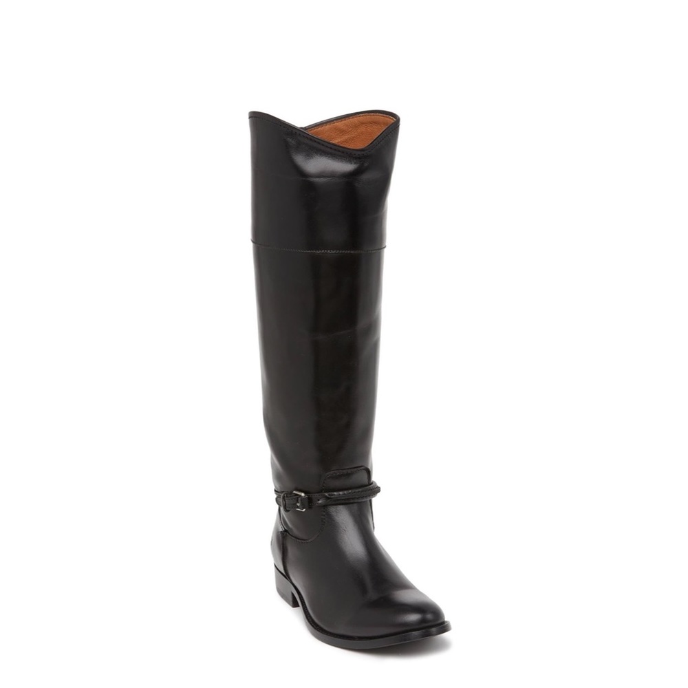 Frye Melisa Leather Black Seam Tall Boot Size 10